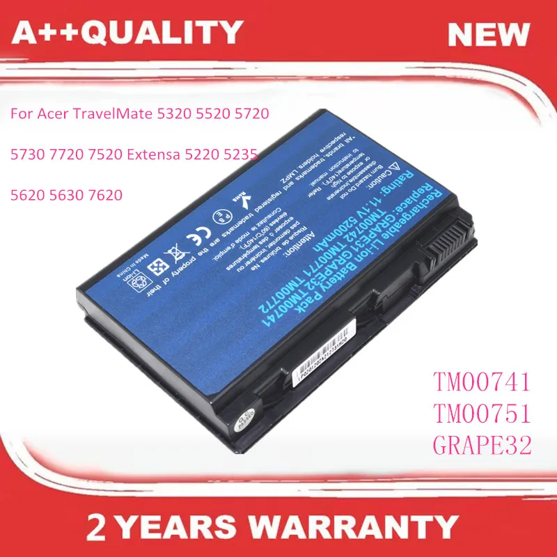 

TM00741 TM00751 GRAPE32 Laptop battery for Acer TravelMate 5320 5520 5720 5730 7720 7520 For Extensa 5220 5235 5620 5630 7620