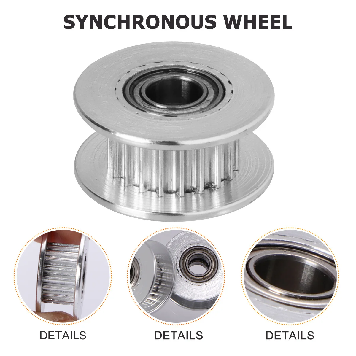 

5Pcs 2Gt Timing Belt Idler Pulley 20 Teeth 5Mm Bore Aluminum Synchronous Wheel for 3D Printer with Dual Bearings