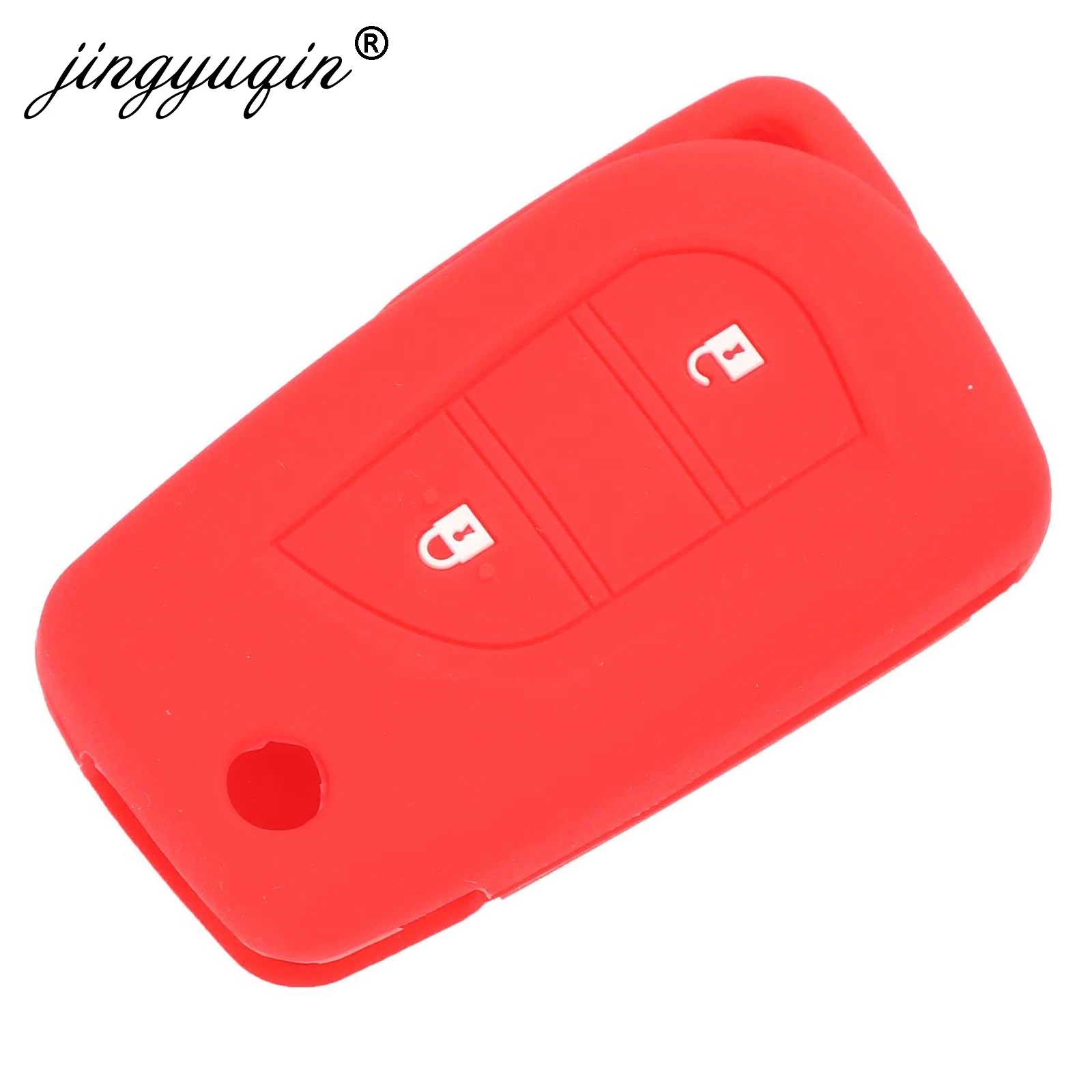 jingyuqin 2 Buttons Car Key Case Silicone Cover For Toyota Hilux Corolla avensis Prado Fortuner RAV4 CHR Shell Accessories