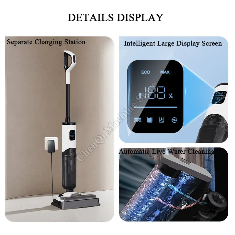 걸레질 기계 습식 건식 이중 목적 진공 청소기 흡입 걸레질 기능 가정용 무선 전기 바닥 스크러버