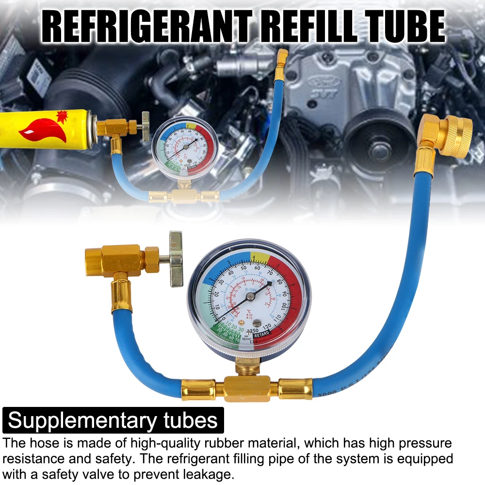 

Open Valve Charging Pipe Air Conditioning Recharge Hose Car Refrigerant Charging Pipe Car Air Conditioner Tools Freon r134a