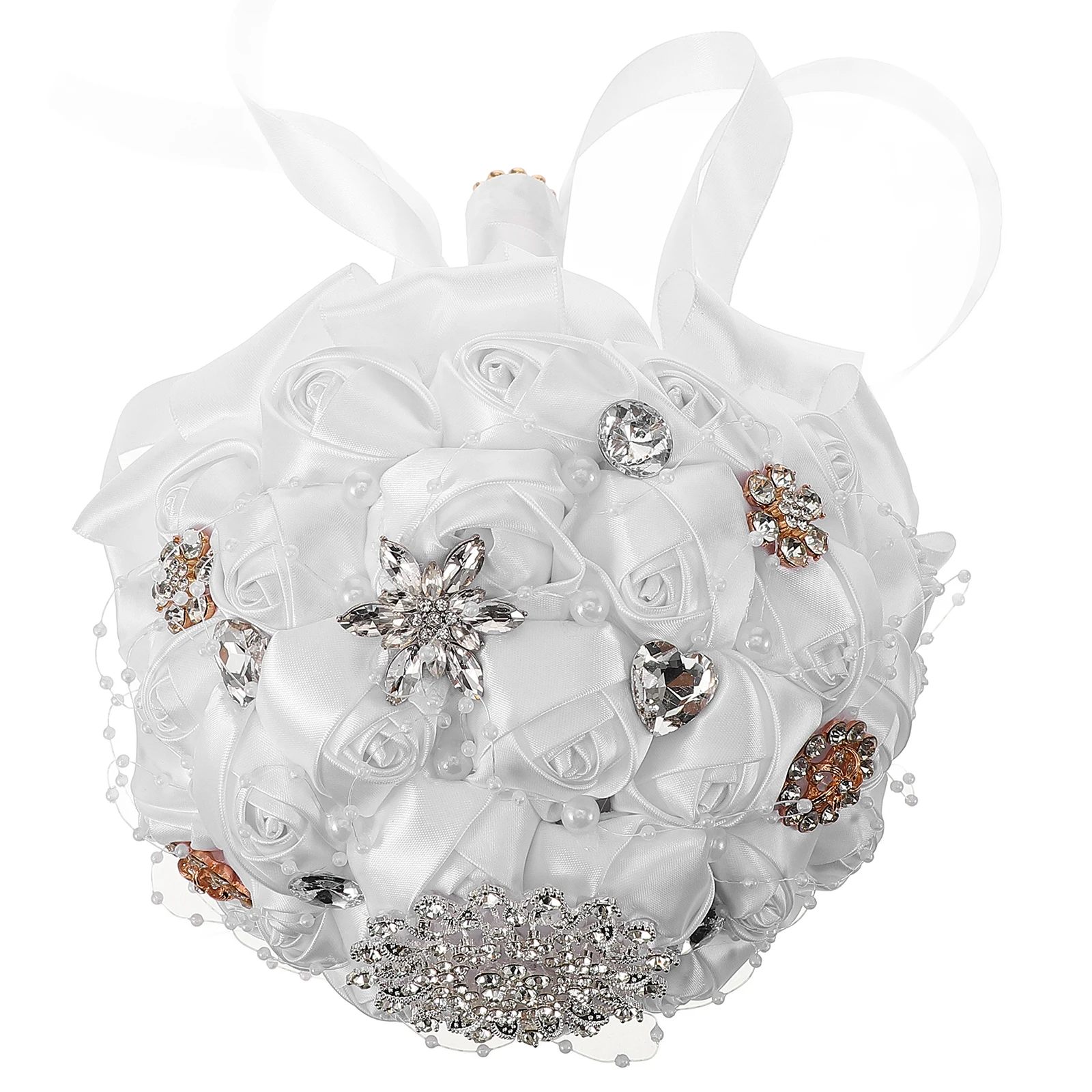 

Bridal Bouquet Wedding Flowers Artificial Plants Premium Foam Realistic Rhinestone Decor Essential Item Office Bedroom Living