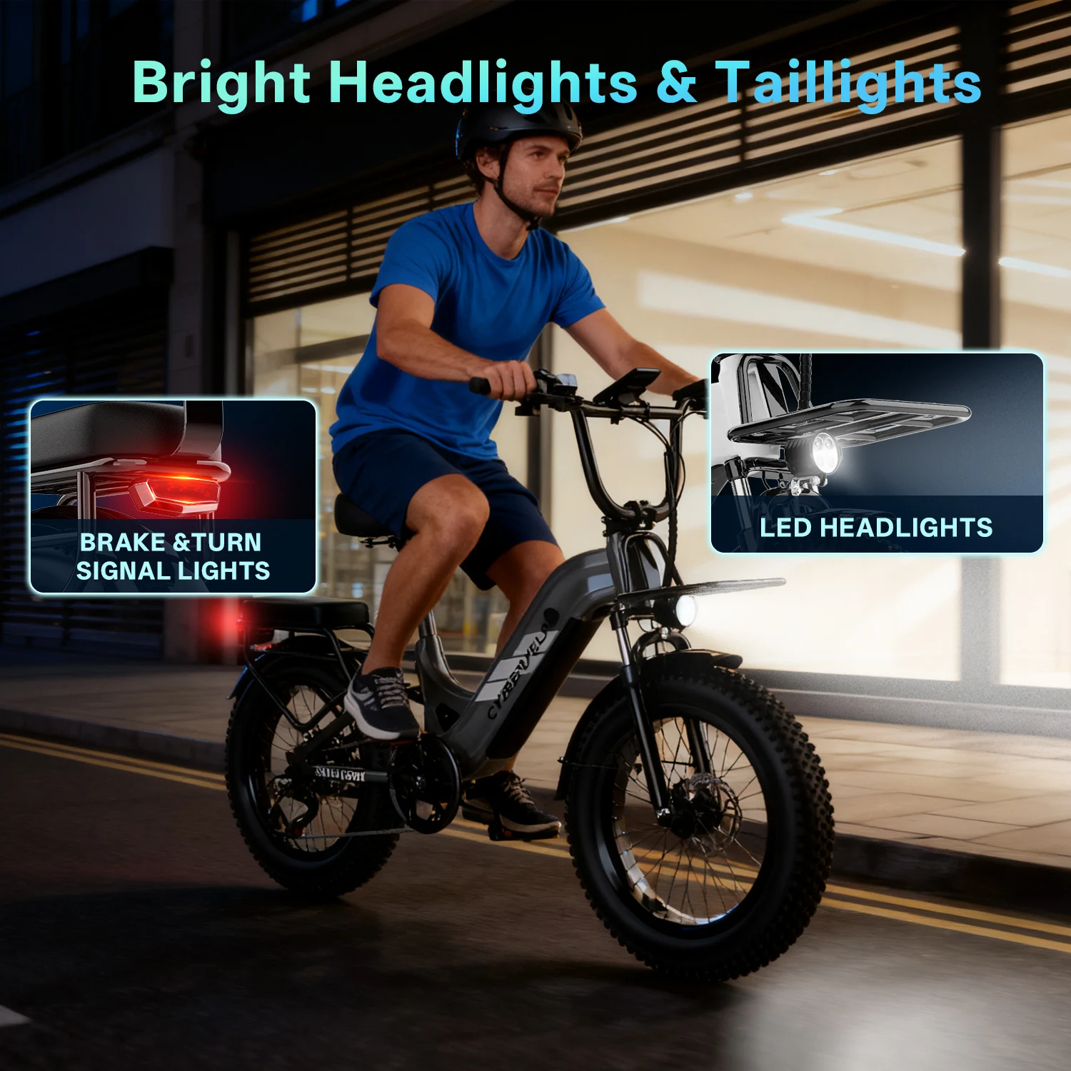1000W Peak 20" Fat Tire Step-Thru Electric Bike 7-Speed City Commuter Ebike, 48V 20AH Removable Battery for Adults Cybervelo EK12