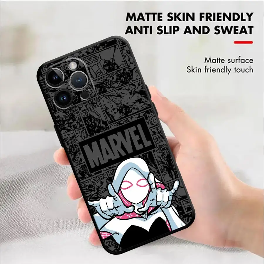 Чехол для телефона Marvel Cute Spidermans Kitty для Apple iPhone 7 8 Plus 13 Mini 12 XS Max 15 ProMax 11 Pro SE XR 16 14 Pro Cover
