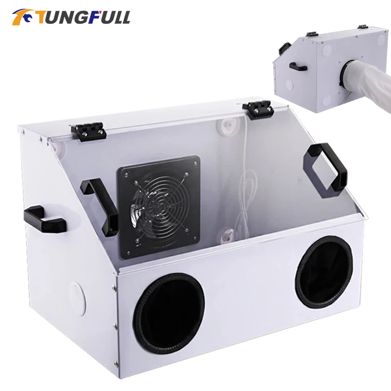 Polishing Sandblasting Dust Removal Box Metal Integrated Dust Cover Dental Laboratory Dental Equipment Polishing Grinding Carvin