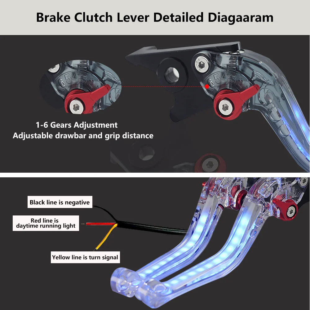 Nueva manija de freno para motocicleta CNC, luz de señal de giro siempre encendida, manija de palanca de freno de embrague para R1200GS R1200R R1200RS R 1200GS LC ADV