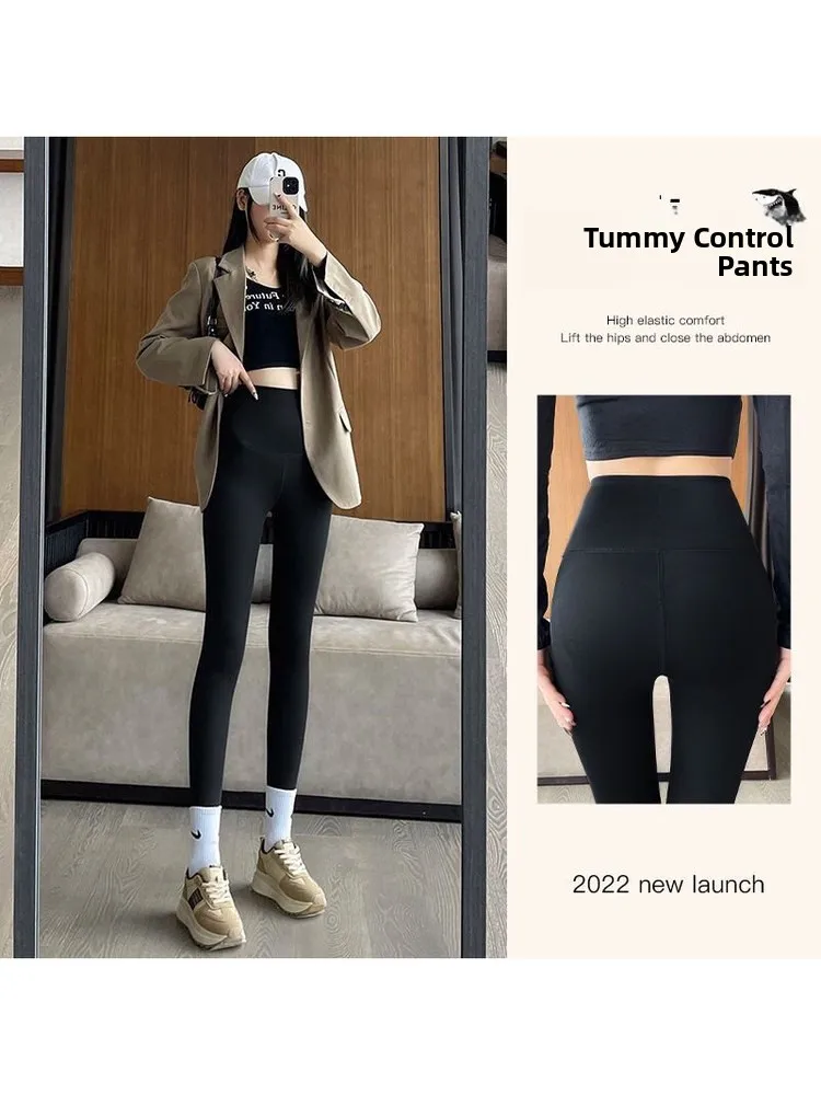 High-Waist Fleece-Lined Thickened Yoga Pants Women's Winter Style Slim Fit Bootcut Tummy Control Base Layer Casual Pants
