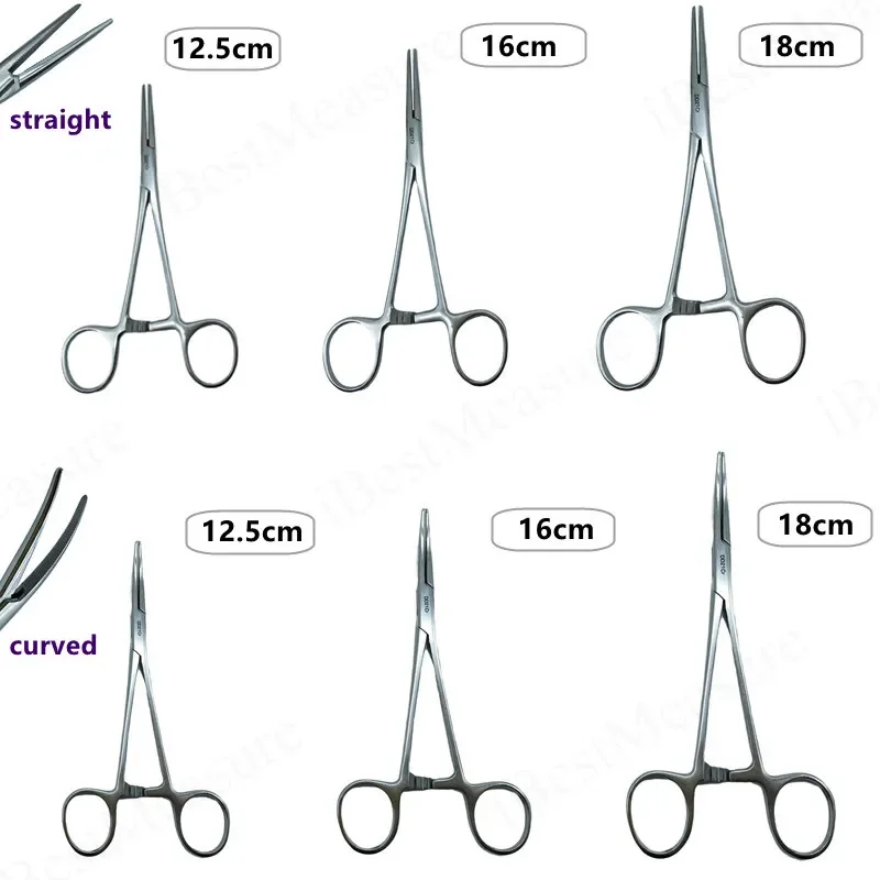 Imagem -02 - Fórceps Hemostático Ferramenta Fórceps Cirúrgico Hemostat Bloqueio Grampos Alicate de Pesca Ponta Curva e Reta 1pc Aço Inoxidável