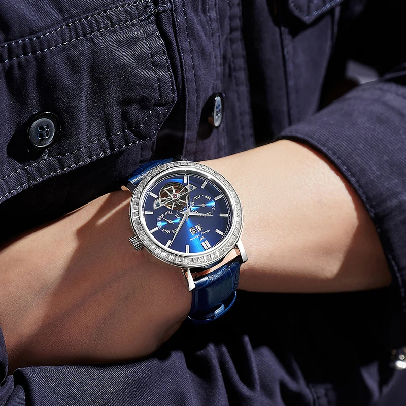 WM ウォッチ自動機械式メンズ腕時計高品質サファイアワールドタイムオリジナル認定ブランドウェリー・マーキュリー腕時計マン WM133