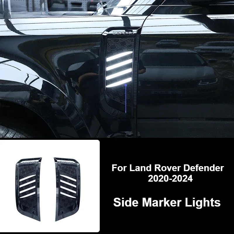 

For Land Rover Defender 2020-2024 Side Marker Lights Led Turn Signal Lamp Car Fender Side Leaf Lamp Modification Accessories