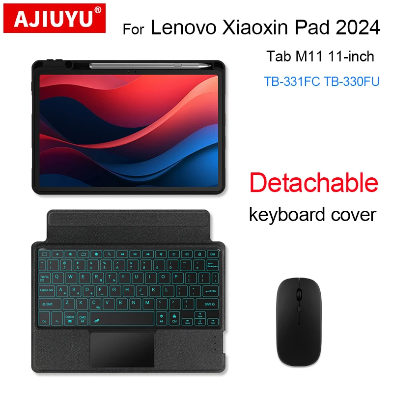 

Removable Keyboard Case For Lenovo Xiaoxin Pad 2024 TB331FC 11" TB330FU Tab M11 Tablet Portuguese French Spanish German Keyboard