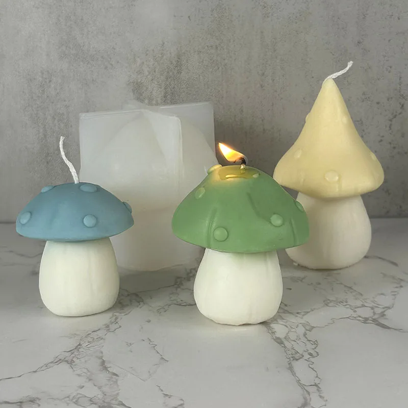 3D Creative Mushroom Silicone Mold Handmade Soap Aromatherapy Supplies Gypsum Concrete Resin Mold Mini Crafts Gift Home Decor