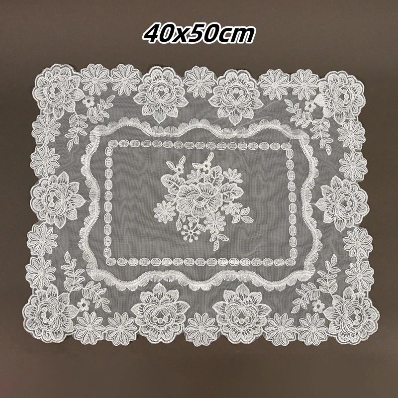European mesh embroidery flowers Round coaster rectangular table mat fruit bowl vase bonsai pad Christmas wedding party decor