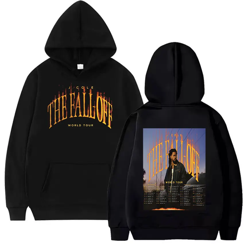 

Новая мужская толстовка J.Cole The Fall Off World Tour 2026 в стиле ретро, высококачественная модная толстовка с длинными рукавами, одежда оверсайз