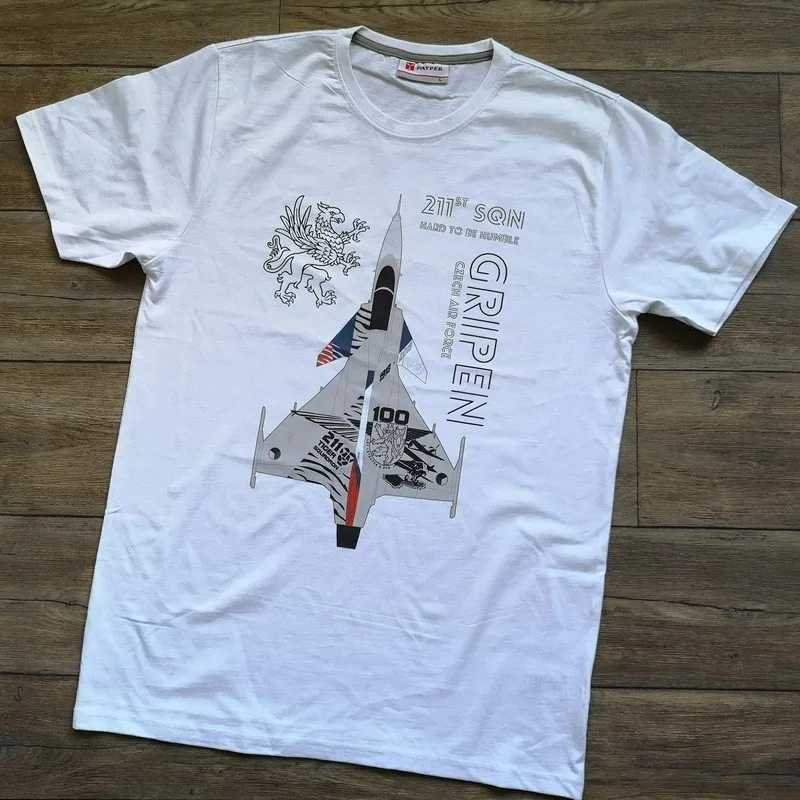 211th chavislave Squadron JAS 39 GRIPEN Aircraft Men t-Shirt manica corta Casual 100% cotone Shirt