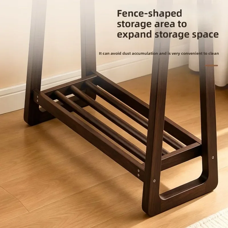 Solid Wood Freestanding Clothes Rack Entryway Bedroom Wardrobe Storage Laundry Hamper Coat Rack Clothes Rack Clothes Stand