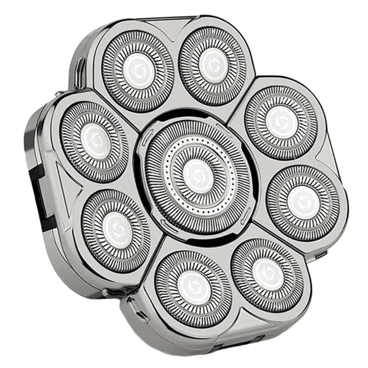 ใบมีด 9D เครื่องตัดหัวลอยกันน้ําสแตนเลสไฟฟ้าสําหรับเครื่องโกนหนวดผู้ชายเปลี่ยนใบมีด-เงิน