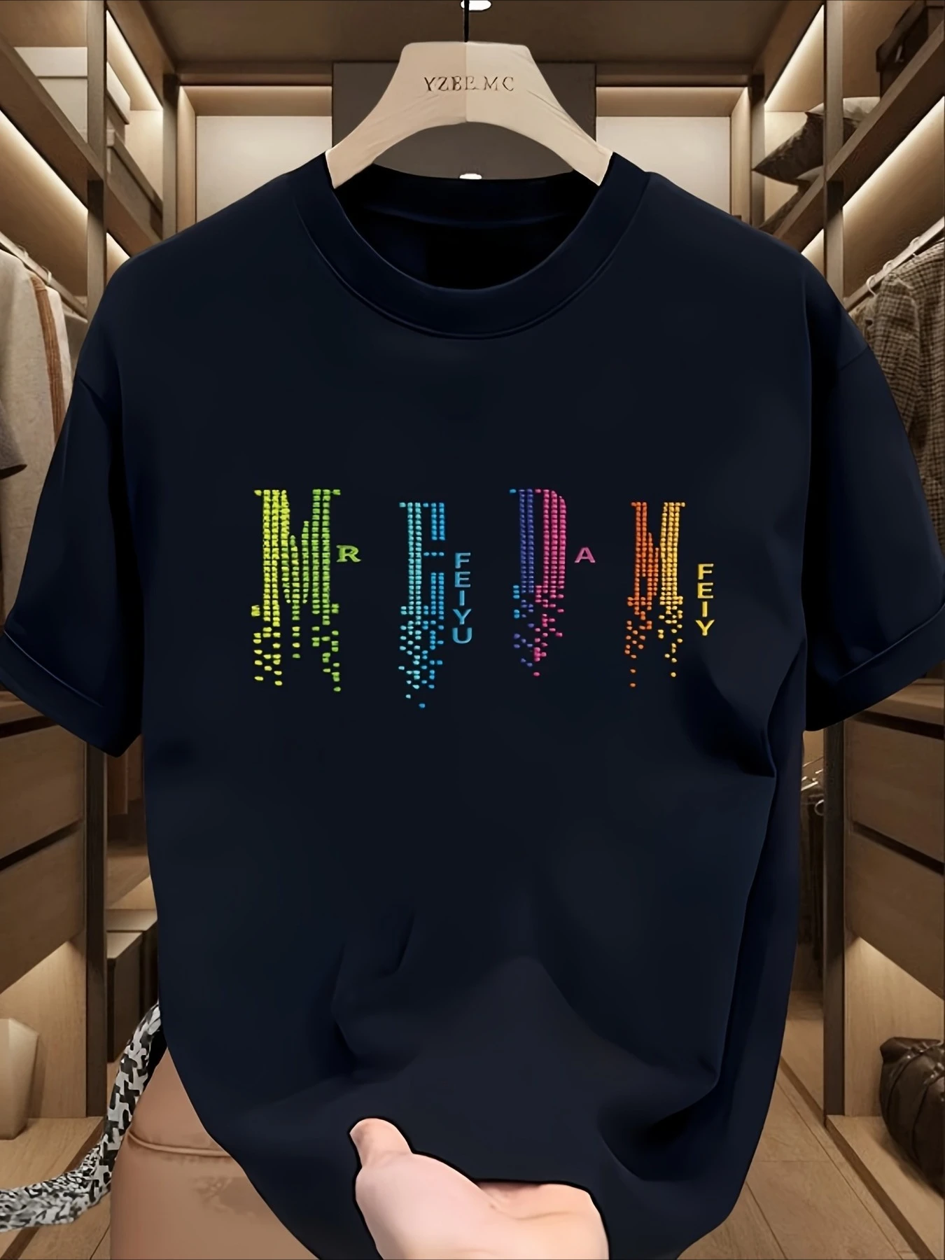 

Color Gradual Change Letter Graphic Printing Summer Autumn Winter Cotton Casual Comfortable Men's and Women's T-shirt