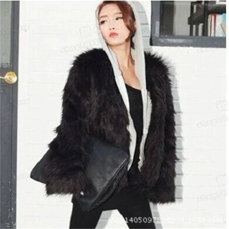 Imitation Fox Fur Coat Women Autumn Fur Jackets 2021 Short Solid Color Long-Sleeved Hoodies Winter Jacket Korean Fashion Parkas