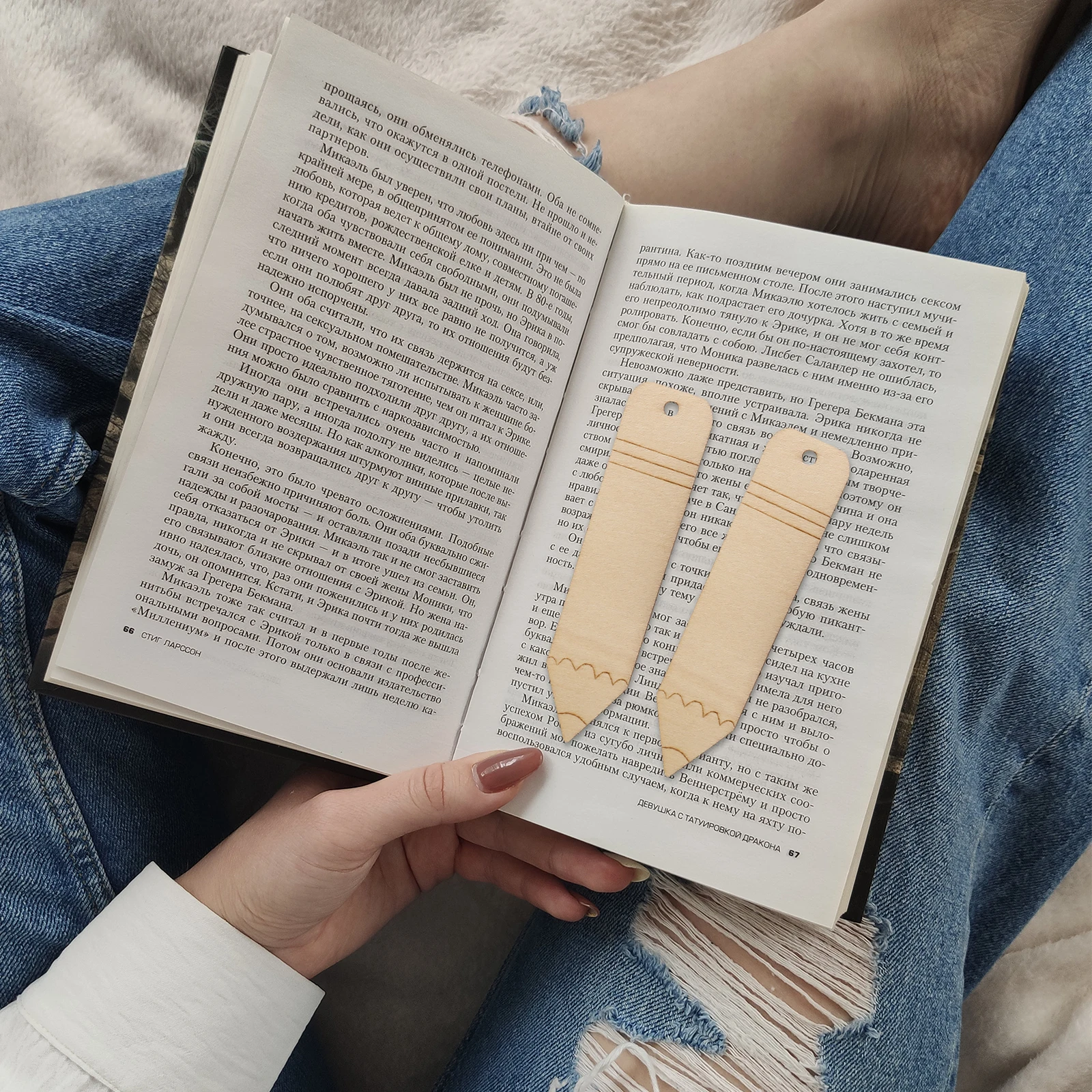 

20pcs Wooden Bookmarks Blank Unfinished DIY Crafts Wood Shapes Hanging Hole Decorations Gifts Student Supplies