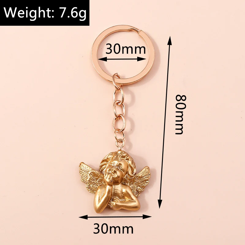 Creative Alloy Angel Keychain for Women Girl Cute Keychain Car Key Ring Holder Trinket Handbag Charms Jewelry Accessories