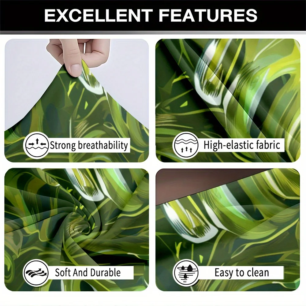 1pc Elastic Sofa Cover, Lush Green Monstera Palm Leaf Couch Cover for Home Decor, Removable Washable Furniture Protector