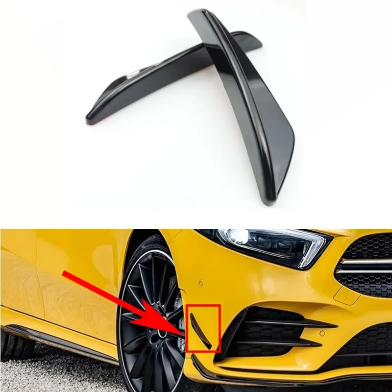 Image of Frontstoßstangen-Seitenflügel, Spoilerlippen, Luftleitbleche für Mercedes Benz A-Klasse W177 AMG A160 A180 A200 A250 A35 2021 2022 2023