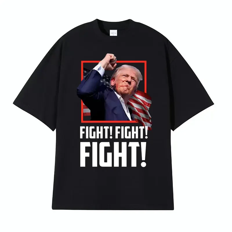 I Stand with Trump Fight Graphic T Shirt Make America Great Again Tee Shirt Men Women Harajuku Vintage Short Sleeve T-shirt Tops