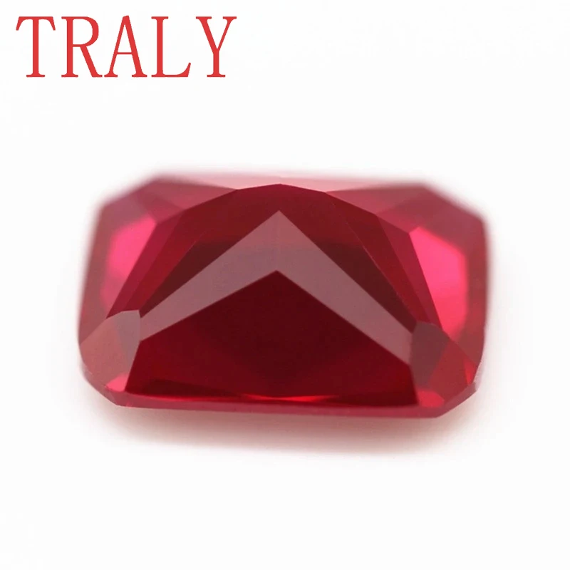 8A Natural Ruby Faceted Octagon Princess Cut Lab Grown Gems 4X6mm-13x18mm Red Loose Stone Gemstone for Jewelry Making