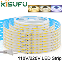 AC 110V 220V LED Strip Light With Plug 5M 10M 15M 20M/Roll 3000K 4000K 6500K 240Leds/M IP44 Flexible Adhesive Tape Home Decor