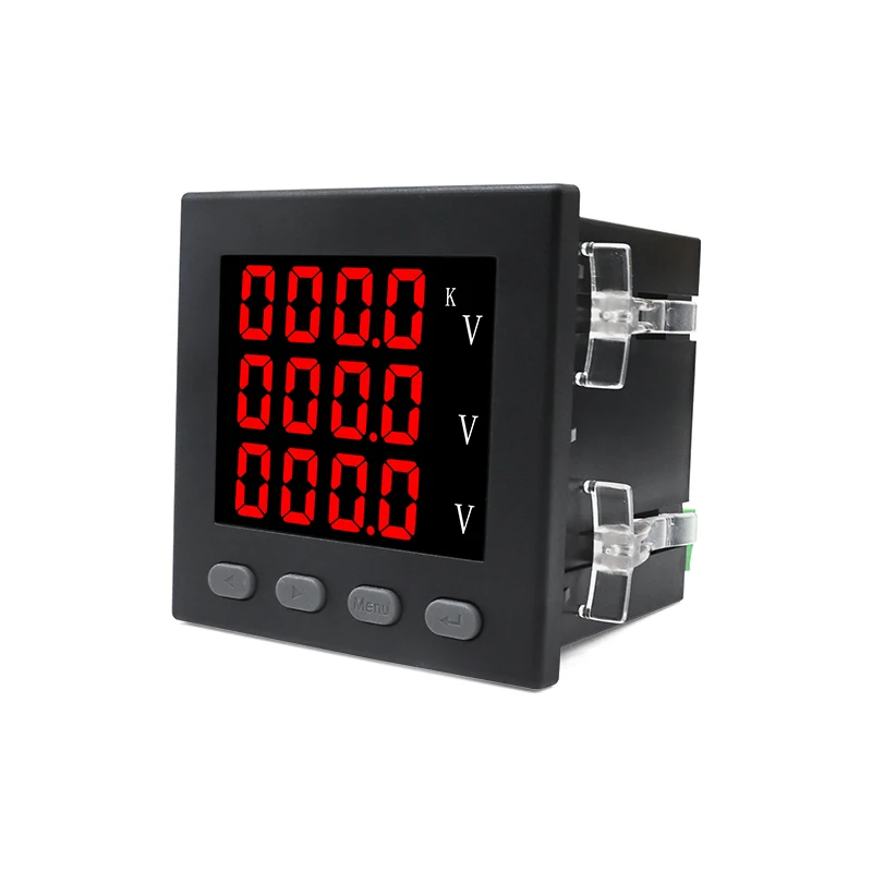 Three Phase/Single-Phase LED Voltage Panel Meter AC220V volt (L-N) AC380V 96*96*78mm