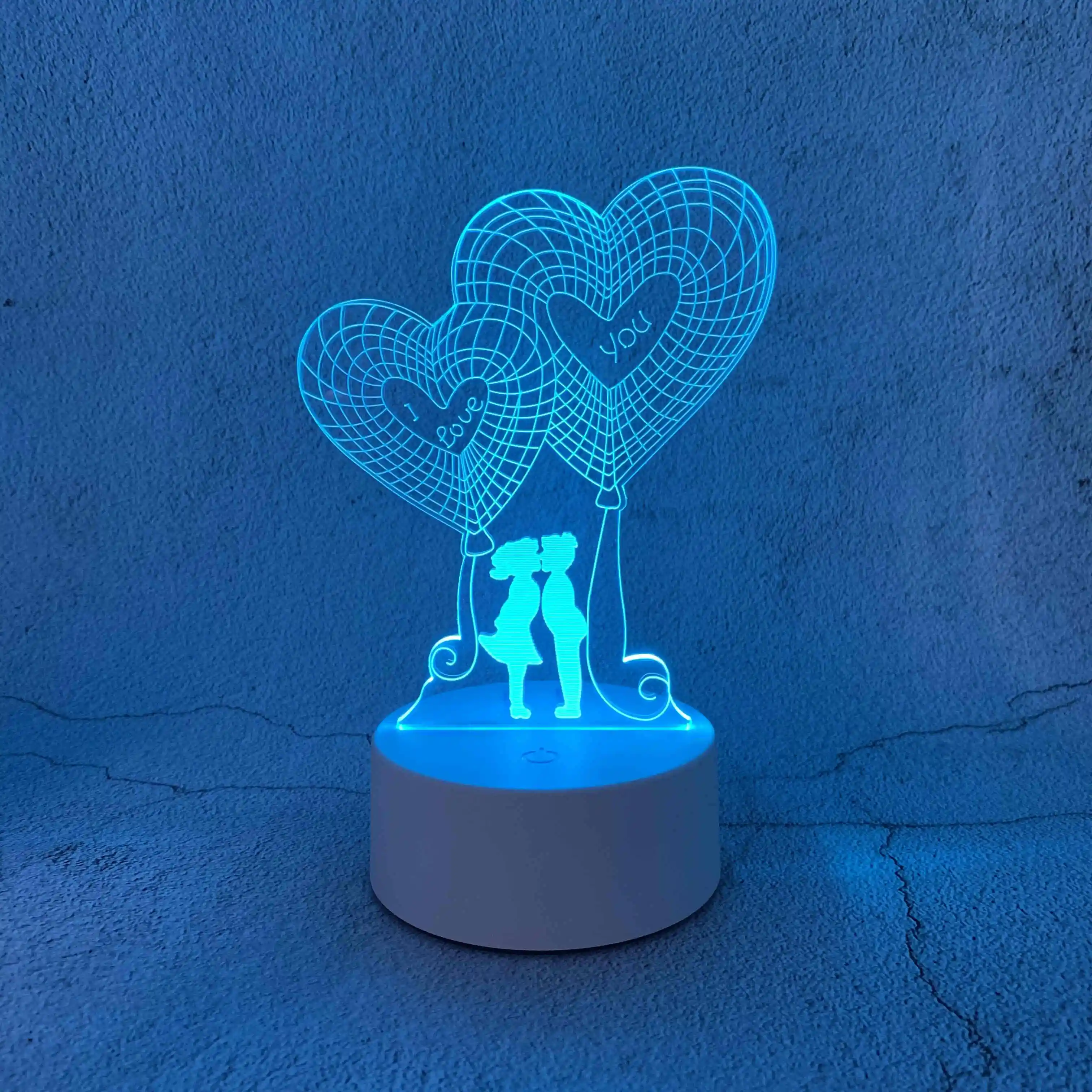 Acrylic Seven Color Kiss Balloon 3D Plug-in Bedroom Bed Simple Nightlight