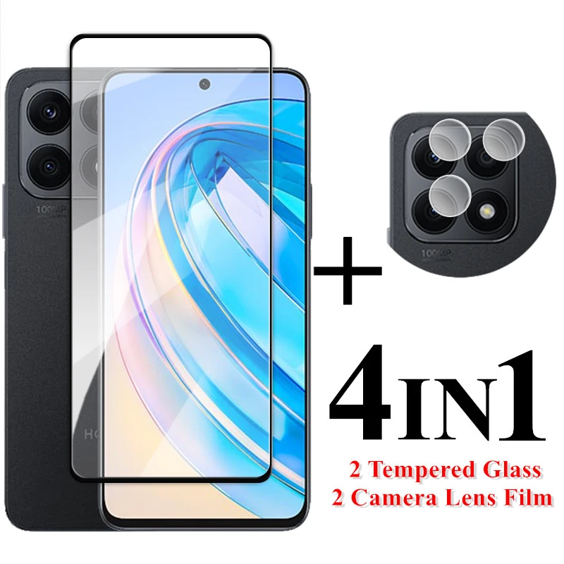 

For Honor X8A 4G Screen Protector 6.7 inch Full Cover Glue Glass For Honor X8A Tempered Glass Honor X8A Camera Lens Flim