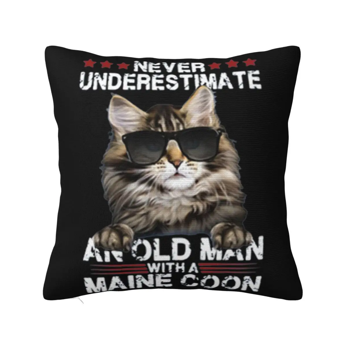 Cat Lovers Never Underestimate An Old Man With A Maine Coon 2021 Latest Creative Design Pillow Case
