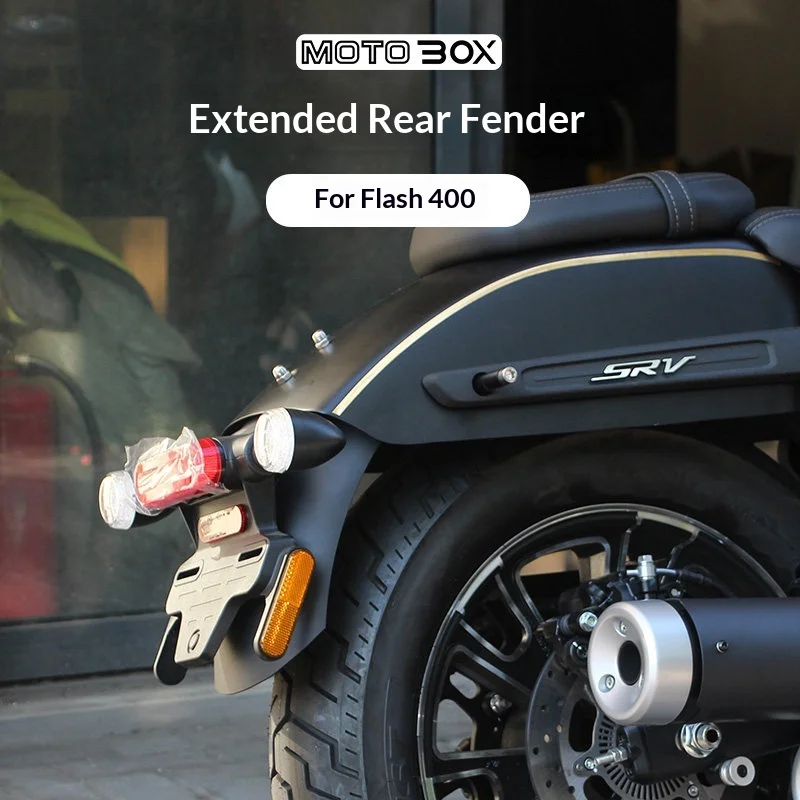 【Premium】For QJMOTOR Flash 400 motorcycle: rear fender extension, rear wheel wiper, and other related accessories
