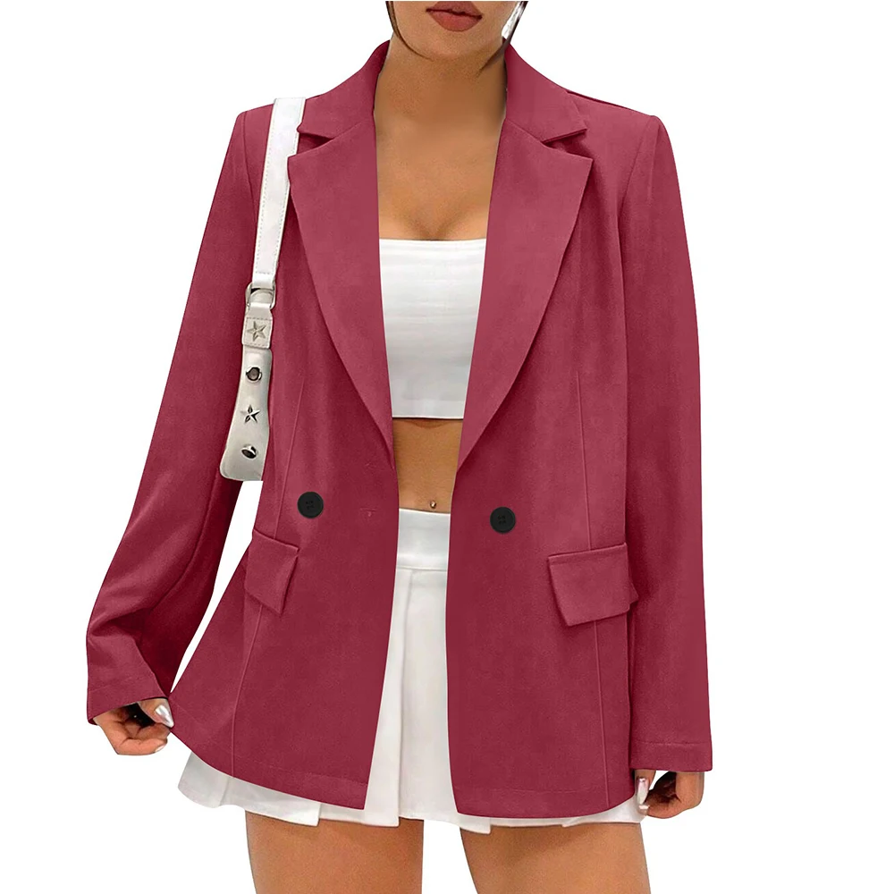 Пальто женское демисезонное однотонное на одной пуговице с V-образным вырезом