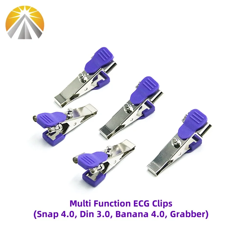 5 PCS Each Bag Multi-Function Veterinary EKG Adapter VET Clip PET Clamp ECG Electrode For Animal Medical Cables Snap Din Banana view 2