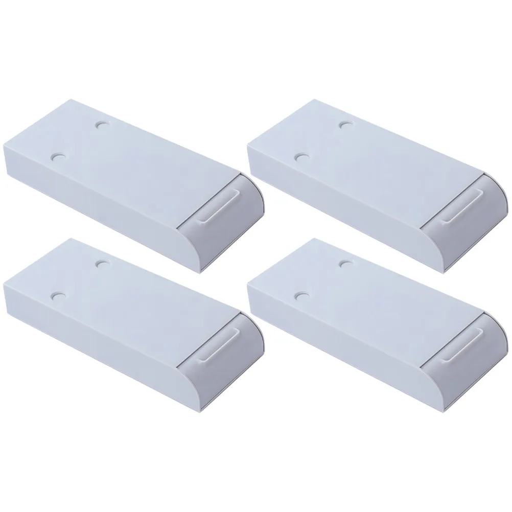 Under Desk Storage Drawers 4 Pack Adhesive ABS Organizer for Pens Rulers Jewelry Stationery Space Saving