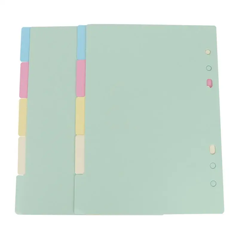 

2 Sets 5 Colors Tab Dividers A5 Index Classified Lables 6-Holes Colorful Filler Project Sorter Pages For Ring Binders Planner