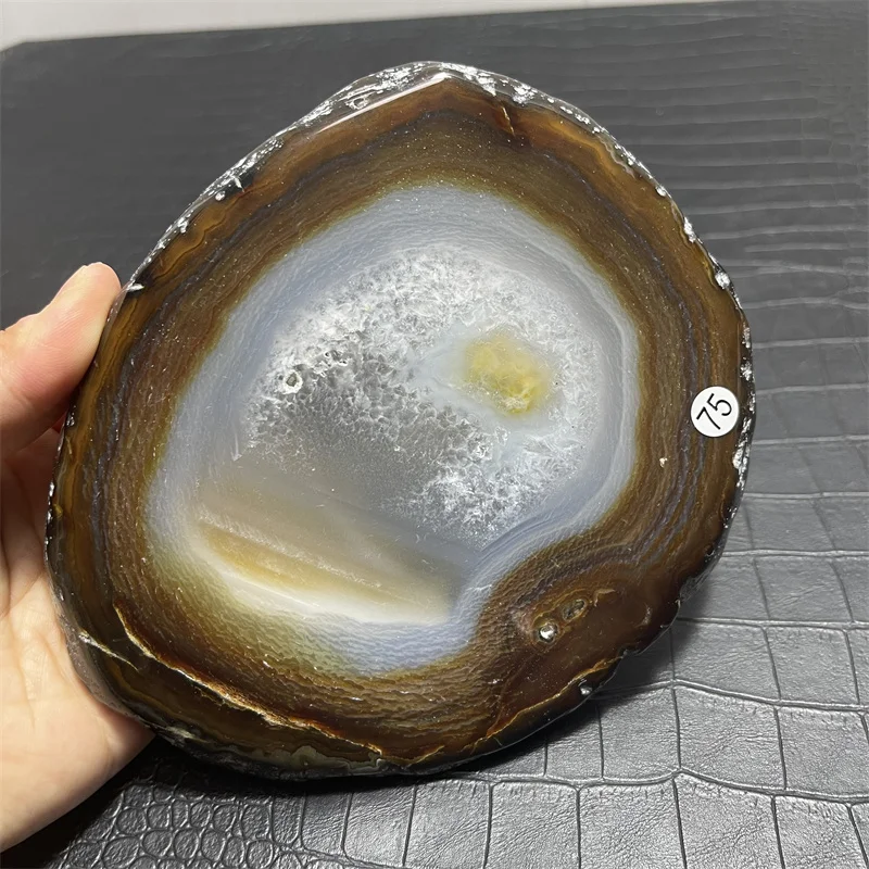 Natural Agates Geode Slice Spiritual Meditation Healing Stone For Home Decoration Mineral Gift Coasters Cup Base Druzzy