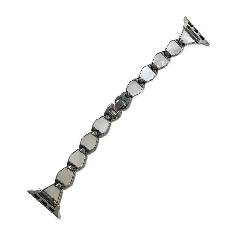 여성용 금속 쉘 모양 체인 팔찌, 애플 워치 스트랩, 40mm, 41mm, 44mm, 45mm, 49mm, 아이워치 밴드 시리즈 3, 4, 5, 6, 7, 8, SE 울트라용