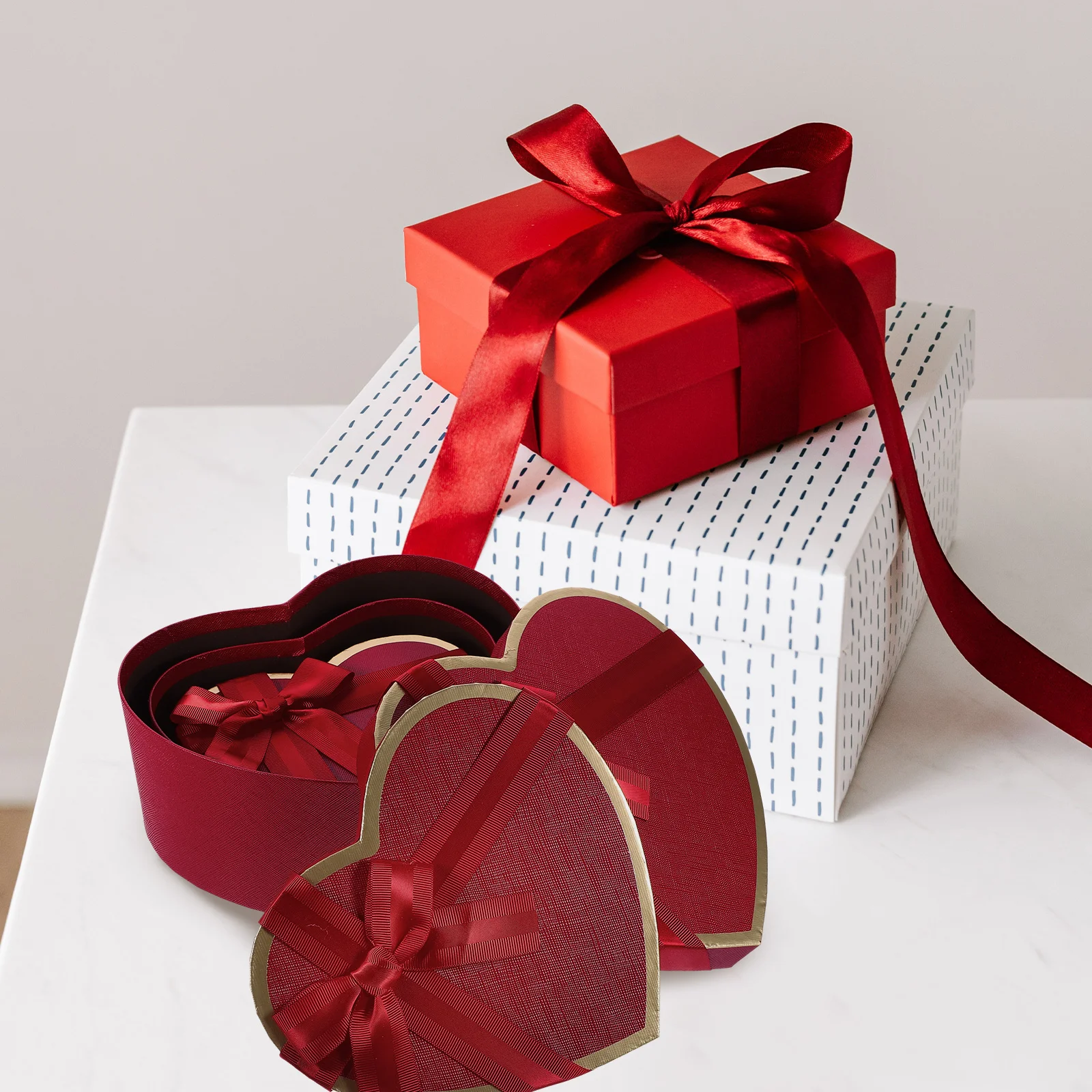 3 Pcs Gift Box Boxes for Presents Heart Strawberries Wrap Christmas Floral Cardboard Packing Lipstick Packaging Gifts