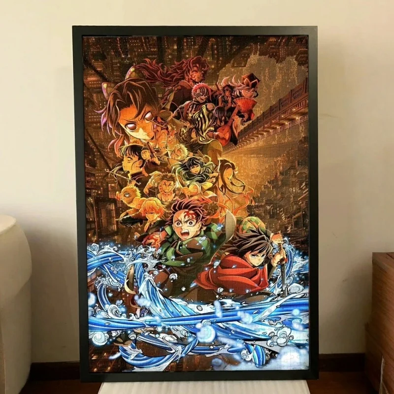 جديد في المخزون شيطان القاتل أنيمي خشبية بازل قطع مجموعة 1000 قطعة لعبة لتخفيف الضغط جدار ديكور فني المشارك أنيمي لعبة هدية مثالية #6