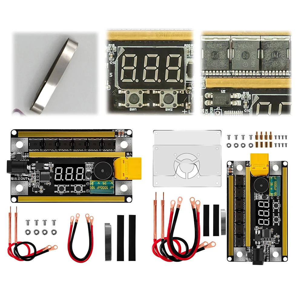 

GX591 Portable Mini Handheld Welder Digital Tube Display 12V Spot Welder PCB Circuit Board 99 Gears Adjustable for 18650 Battery