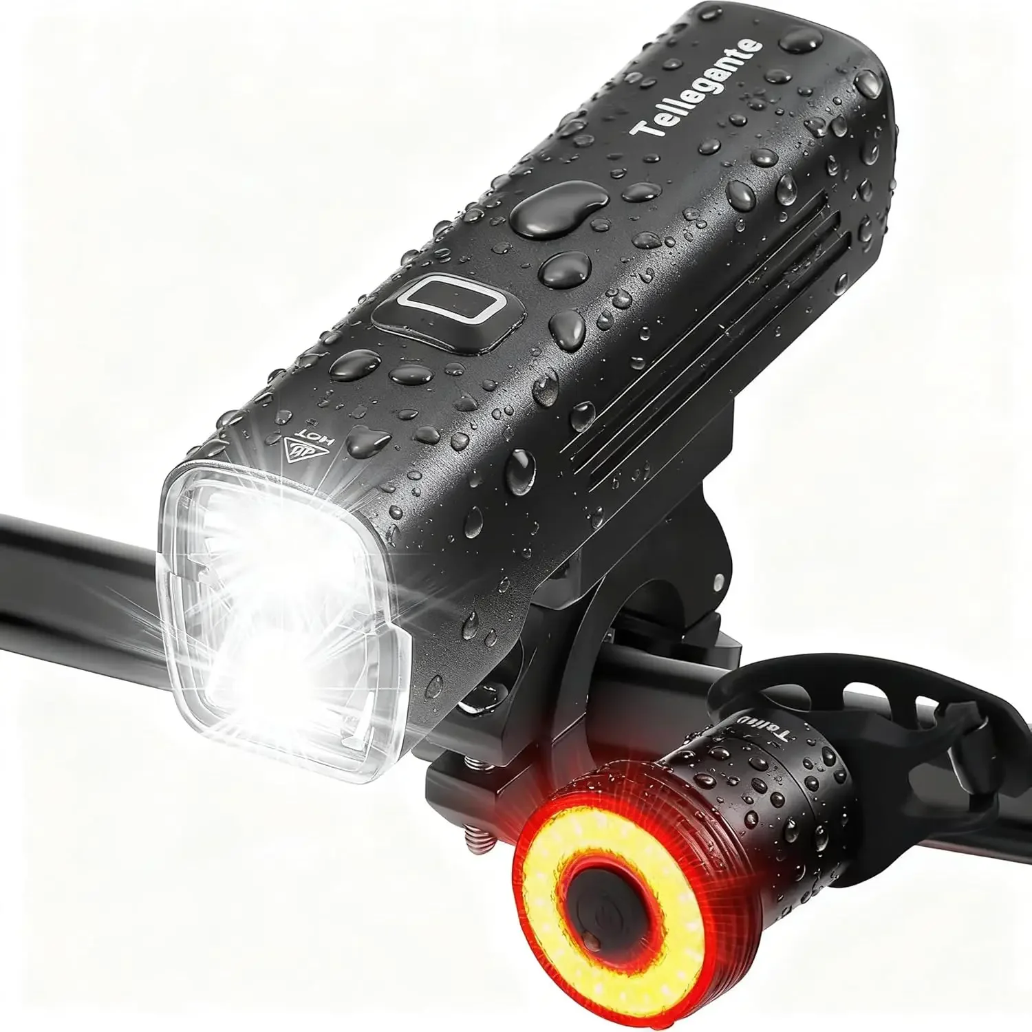 

2400 Lumens Bike Lights Set, USB-C Rechargeable, 6000mAh, IPX6 Waterproof, Smart Brake Taillight, Aluminum Alloy