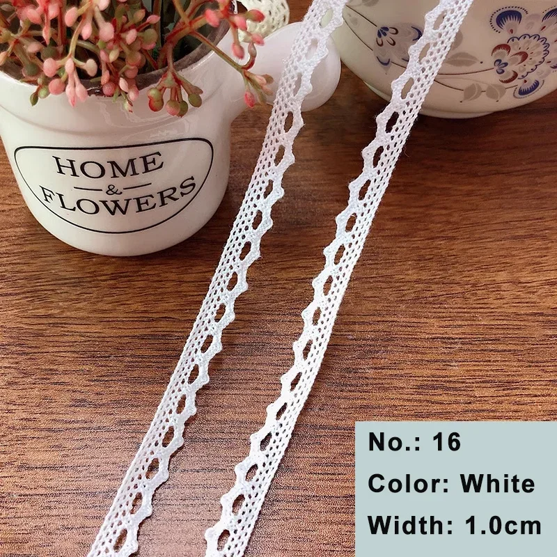 2/5 m Baumwoll-Spitzenbesatz, Vintage-Spitzenband, gehäkelte Baumwollspitze, gewellter Rand, Weiß und Beige, zum Nähen, Basteln, Hochzeitsdekoration