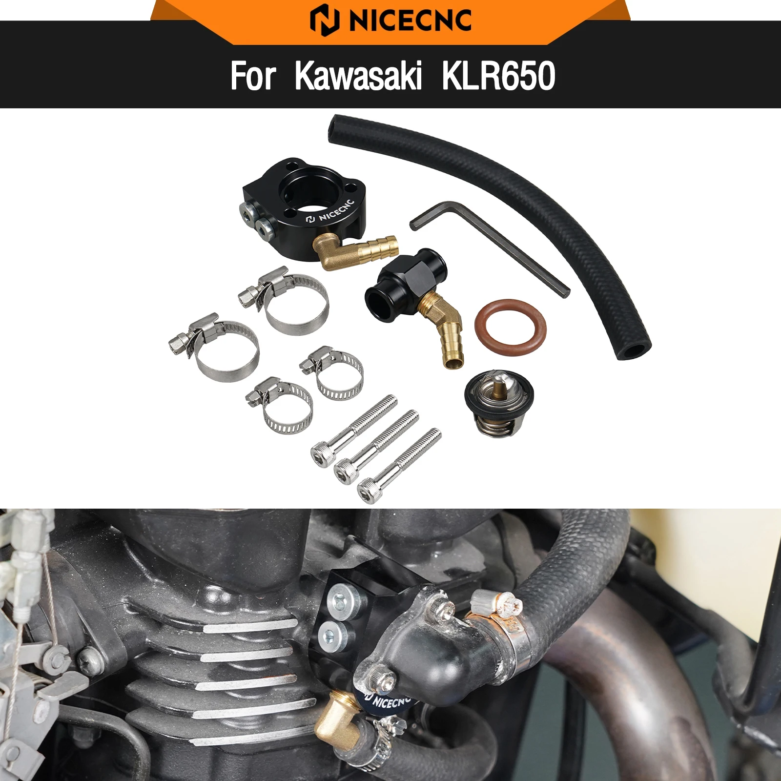 Para Kawasaki KLR650 1987-2024 Kit de termostato de modificación sistema de refrigeración KLR 650 klr650 klr 650 Klr 650 2020 2021 2022 2023 2024