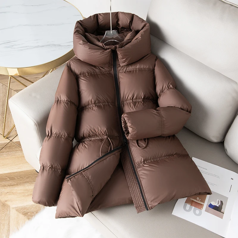 

Thicken Down Jacket For women Winter 2025 New Short Loose Hooded 90%White duck down Coat Female High fluffy Parkas Jackets