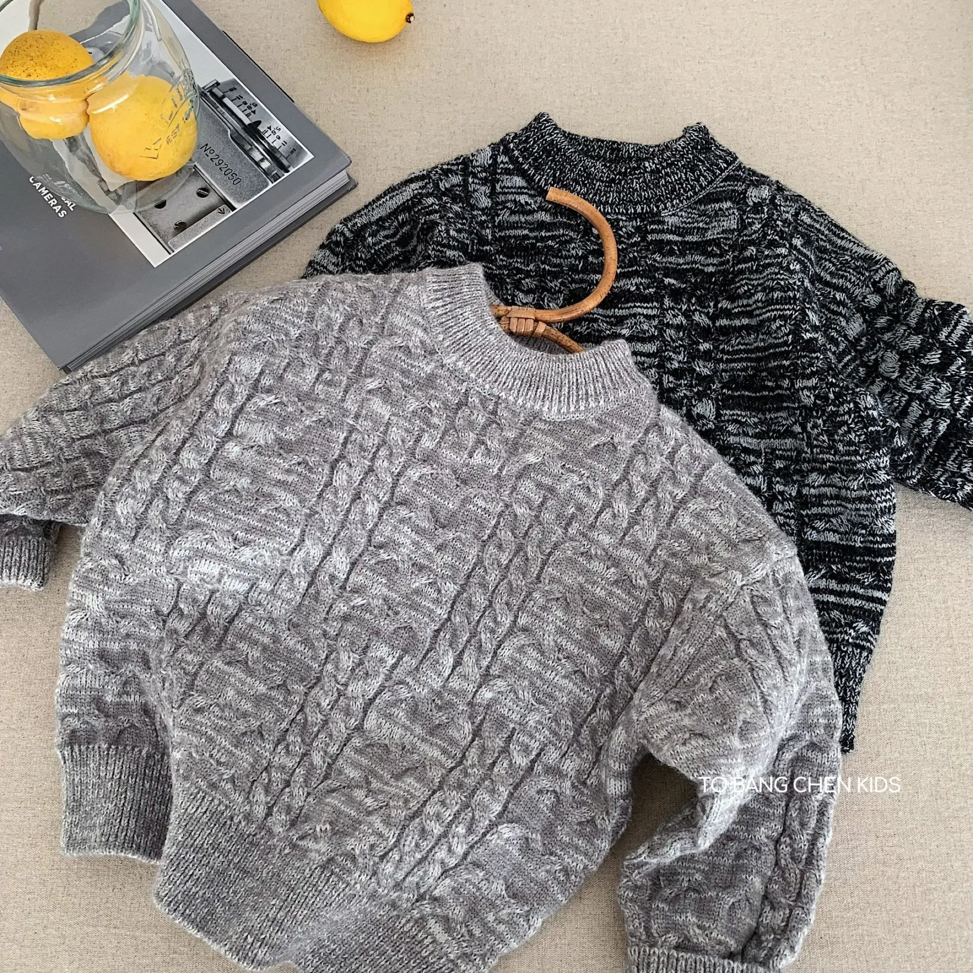 

2025 подростковый свитер для мальчиков от 1 до 8 лет, вязаный толстый теплый простой детский пуловер для маленьких мальчиков, повседневные новые зимние топы для маленьких мальчиков, свитера