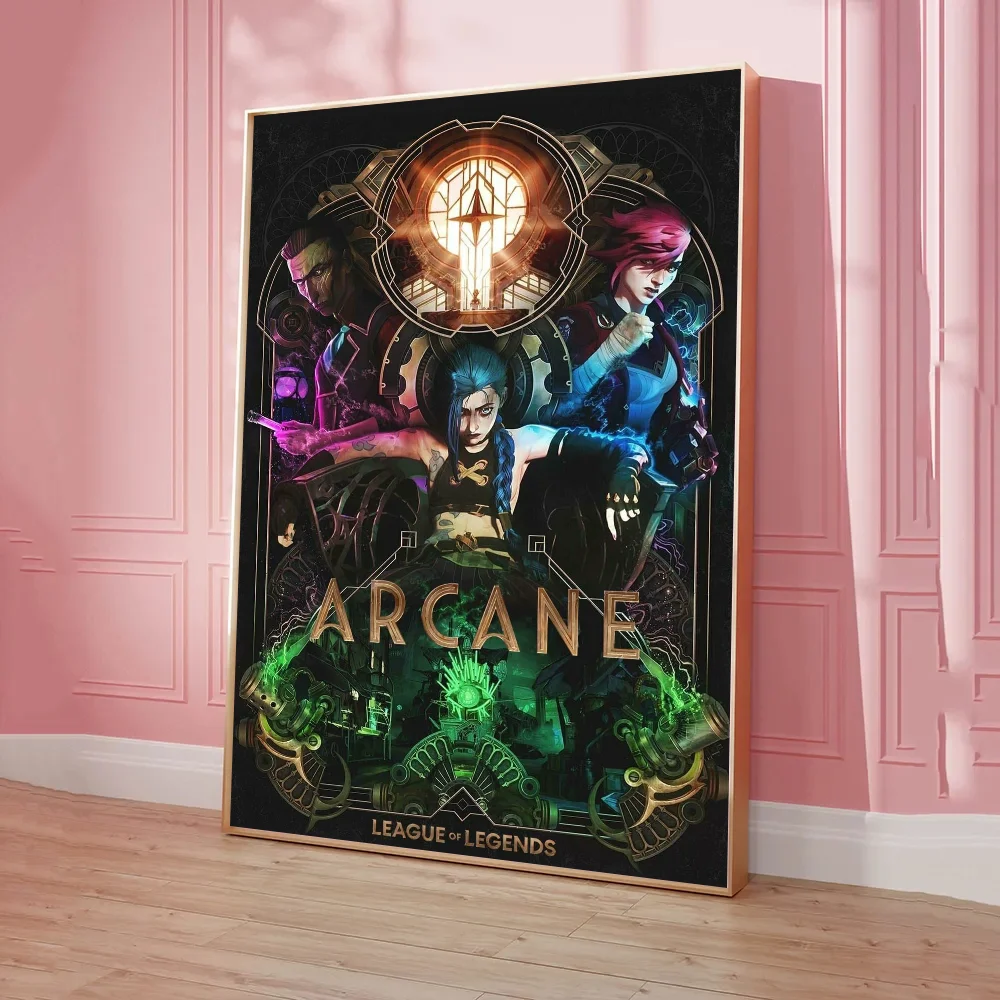 ملصق لعبة أنيمي من Arcane L LOL Jinx ، ملصقات لاصقة ، ورق كرافت عتيق ، ملصق ، غرفة ذاتية الصنع ، بار ، مقهى ، فن جمالي ، لوحة جدارية #6